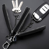 Double Zipper Leather Key Wallet Men & Women