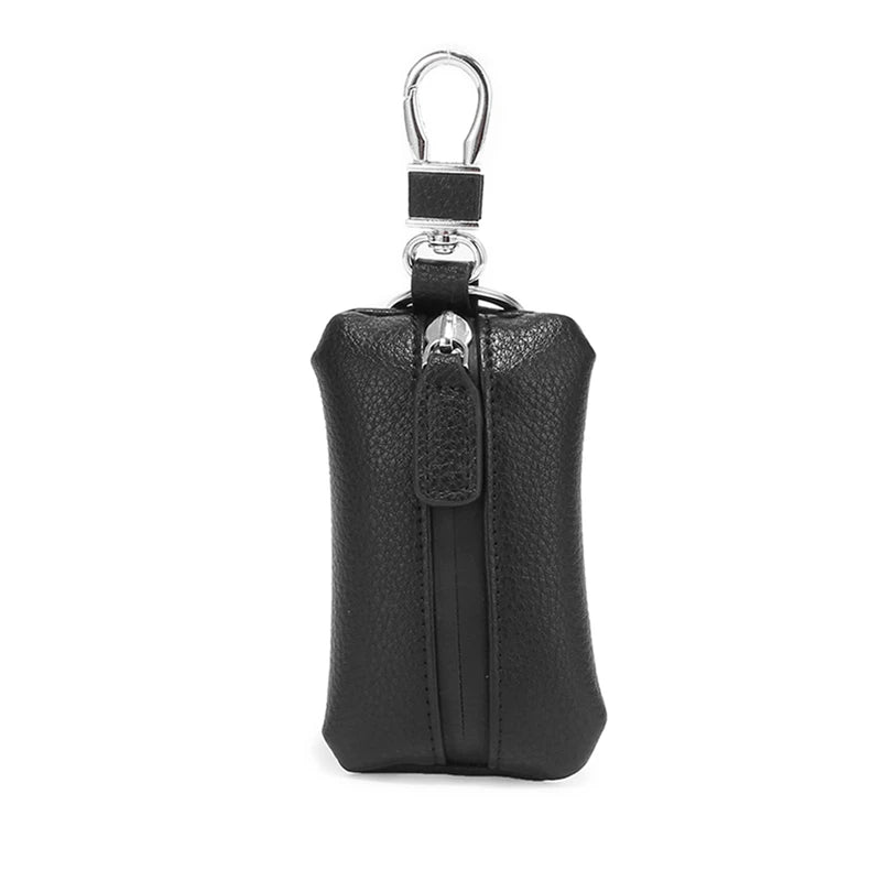 Leather Key Wallets Waterproof Zipper Men Car Key Holder