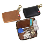 Leather Key Wallets Men keychain Car Key Case Multifunction Organizer Wallet
