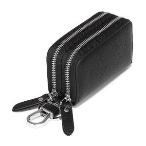 Leather Key Wallet Unisex Key Bag Men Car Key Holders Double Zipper Keychain Cas