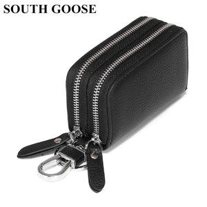 Leather Key Wallet Unisex Key Bag Men Car Key Holders Double Zipper Keychain Cas