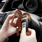 Leather Key Wallet Organizer Zipper Key Case Pouch