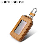 Leather Key Wallet Organizer Zipper Key Case Pouch