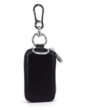 Leather Double Zipper Car Key Holder Organizer Pouch Keychain Holder