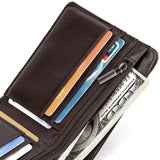 Men Leather Short Wallet Vintage Cowhide Casual Man Wallets Purse Credit&ID
