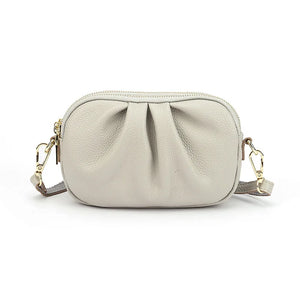 Women Leather Shoulder Bags Three Layers Zipper Messenger Bag