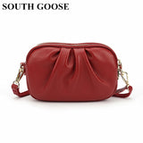 Women Leather Shoulder Bags Three Layers Zipper Messenger Bag