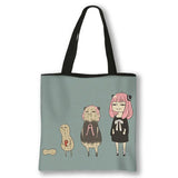 SPYFAMILY Anime Handbag Women Harajuku Spy x Family Canvas Anya Smug