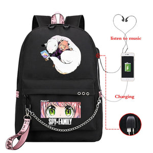SPYFAMILY Anime School Bag USB Charging Backpack