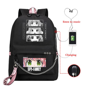 SPYFAMILY Anime School Bag USB Charging Backpack