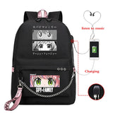 SPYFAMILY Anime School Bag USB Charging Backpack
