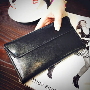 Leather Women Wallet Purse Bag Cowhide Long Money Wallets