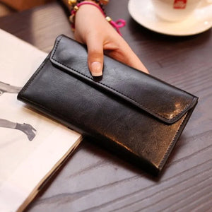 Leather Women Wallet Purse Bag Cowhide Long Money Wallets
