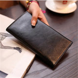 Leather Women Wallet Purse Bag Cowhide Long Money Wallets