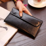 Leather Women Wallet Purse Bag Cowhide Long Money Wallets