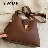 Red Casual Shoulder Bag with Wide Strap