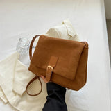 Vintage Suede Shoulder Crossbody Bag Ladies Totes Shopping Bag