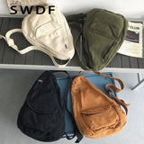 Canvas Crossbody Female Bag Solid Color High Quality Ladies Chest Bag