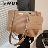 SWDF Pleated Tote Bag Crossbody Bag for Party