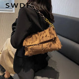 Canvas Tassel Crossbody Bag Winter Chain Handbag