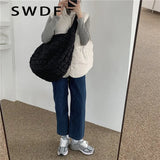 Casual Large Capacity Tote Shoulder Bag Quilted Padded Handbag