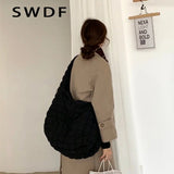 Casual Large Capacity Tote Shoulder Bag Quilted Padded Handbag
