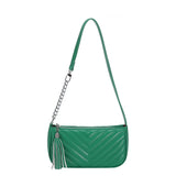 Armpit Ladies Shoulder Bag Small PU Leather Underarm Purse Embroidery Tote Handb