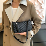 Armpit Ladies Shoulder Bag Small PU Leather Underarm Purse Embroidery Tote Handb