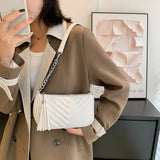 Armpit Ladies Shoulder Bag Small PU Leather Underarm Purse Embroidery Tote Handb