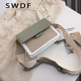 Contrast Leather Crossbody Bag for Women Shoulder Handbag Travel Sac
