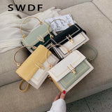 PU Leather Crossbody Bag Metal Handle Lady Tote Handbags