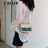 PU Leather Crossbody Bag Metal Handle Lady Tote Handbags
