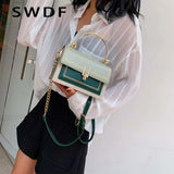 PU Leather Crossbody Bag Metal Handle Lady Tote Handbags