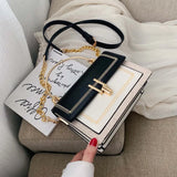 PU Leather Crossbody Bag Metal Handle Lady Tote Handbags