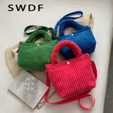 Corduroy Women's Bag Soft Handbags Crossbody Tote Bag