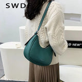 Crescent Ladies Shoulder Bag Zipper Retro Messenger Bags