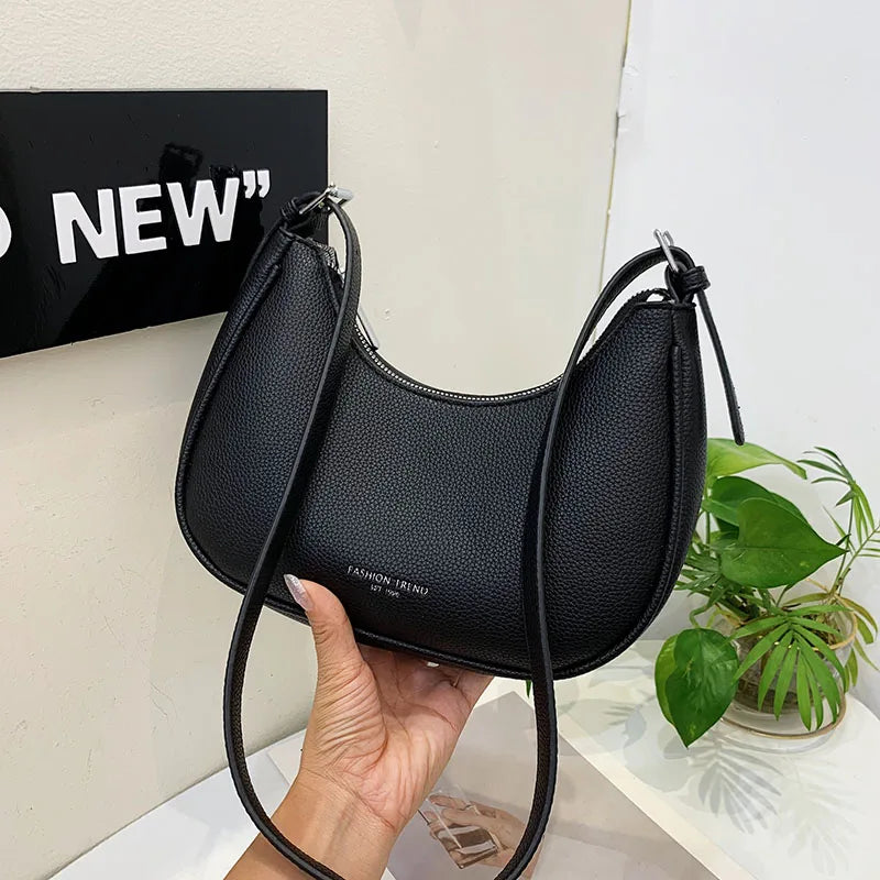 Crescent Ladies Shoulder Bag Zipper Retro Messenger Bags