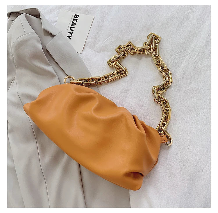 Thick Chains Dumpling Clip Shoulder Bag Women Handbag