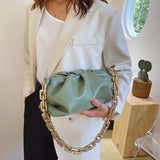 Thick Chains Dumpling Clip Shoulder Bag Women Handbag