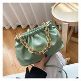 Cloud Underarm Shoulder Bag Clutch Purse Pleated Pouch Handbag