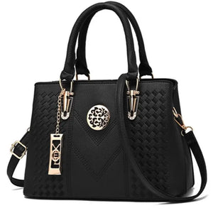 Embroidery Messenger Bag Women Leather Handbag