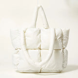 Quilted Nylon Shoulder Bag for Women Winter Tote Handbag