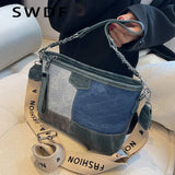 Panelled Women Shoulder Messenger Bags Small Chain Bucket Crossbody Bags