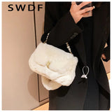 Soft Plush Women Shoulder Bag Faux Fur Small Tote Warm Winter Purse