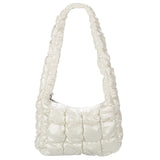 Quilted Shoulder Bag Padded Lady Handbags PU Leather Small Tote Casual Purse