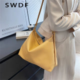 Solid PU Leather Women Shoulder Bag Large Capacity Lady Crossbody Bag