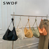 Solid PU Leather Women Shoulder Bag Large Capacity Lady Crossbody Bag