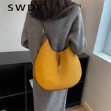 Small Shoulder Crossbody Bag Women Spring Faux Suede Handbag Tote