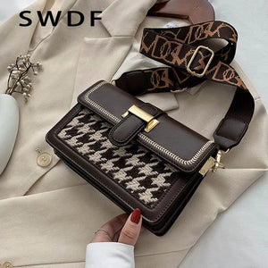 Retro Woolen Square Bag & Shoulder Bag Messenger Bag Purses and Handbags