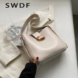 Solid Shoulder Bags for Women Autumn Winter Bucket Bag